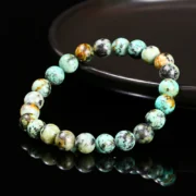 Natural Stone Africa Turquoise Round Bead Bracelet Women Men Vintage Chic Single Circle Stretch Bangles Chakra Charm Jewelry