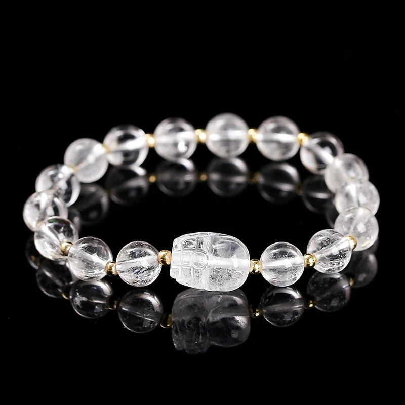 Natural Stone Amethyst Gray Moonstone Carved Wealth Pixiu Bead Bracelet Fengshui Women Luxury Lucky Handmade Stretch Bracelets Female - Image 5