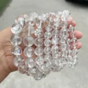 Natural Stone Azeztulite Rock Quartz Cracked Crystal Bead Bracelets Women Men Reiki Healing Stretch Jewelry Couple Party Gift