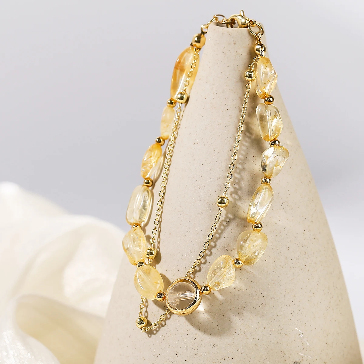 Natural Stone Citrine Irregular Bead Lucky Wealth Bracelets Women Fashion Healing Crystal Chain Bracelet Female Party Gifts - Image 2