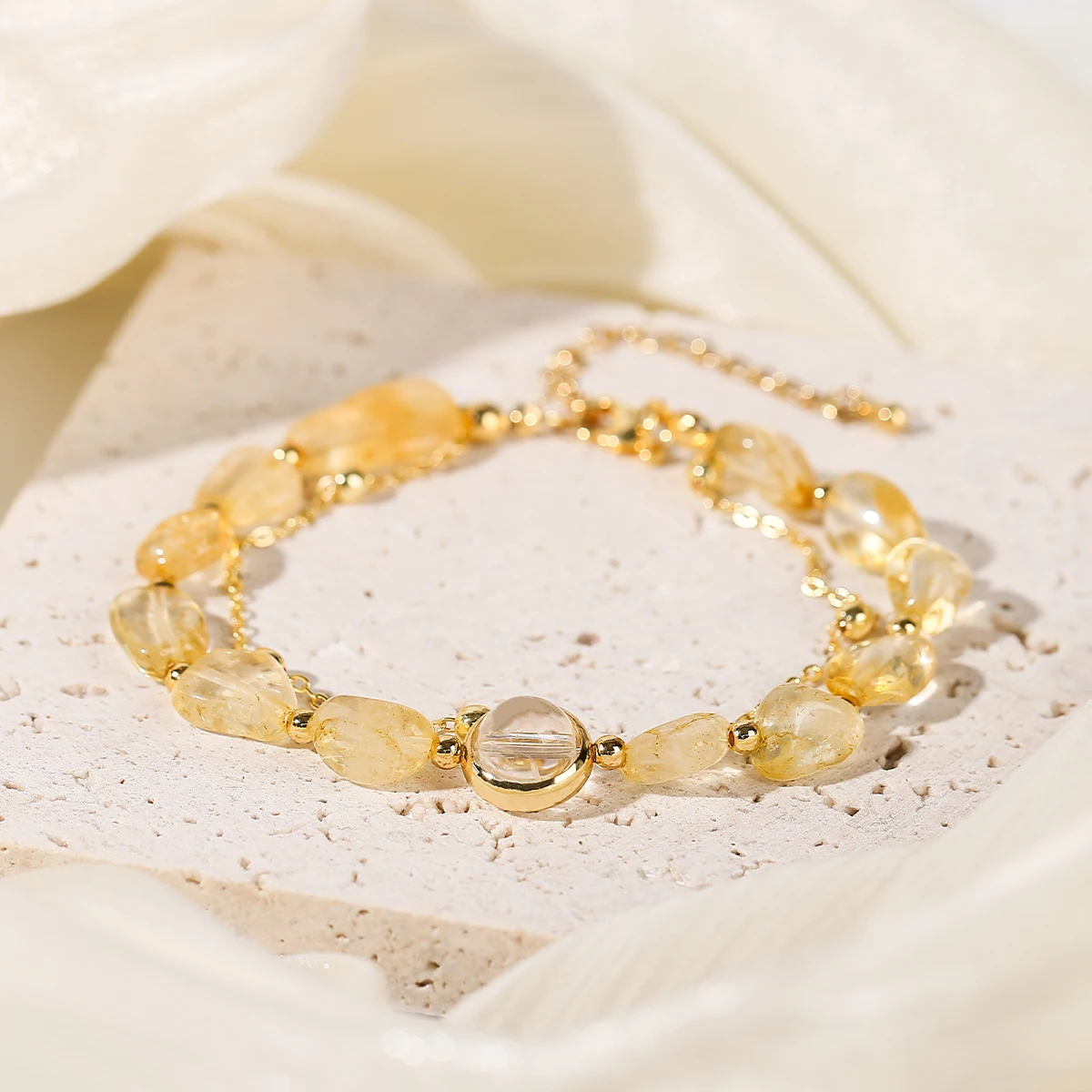 Natural Stone Citrine Irregular Bead Lucky Wealth Bracelets Women Fashion Healing Crystal Chain Bracelet Female Party Gifts - Image 4