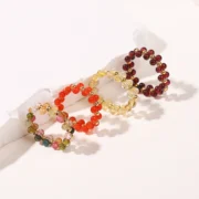 Natural Stone Crystal Bead Woven Rings Women Fashion Chic Handmade Adjustable Reiki Yoga Energy Rings Party Jewelry Gifts