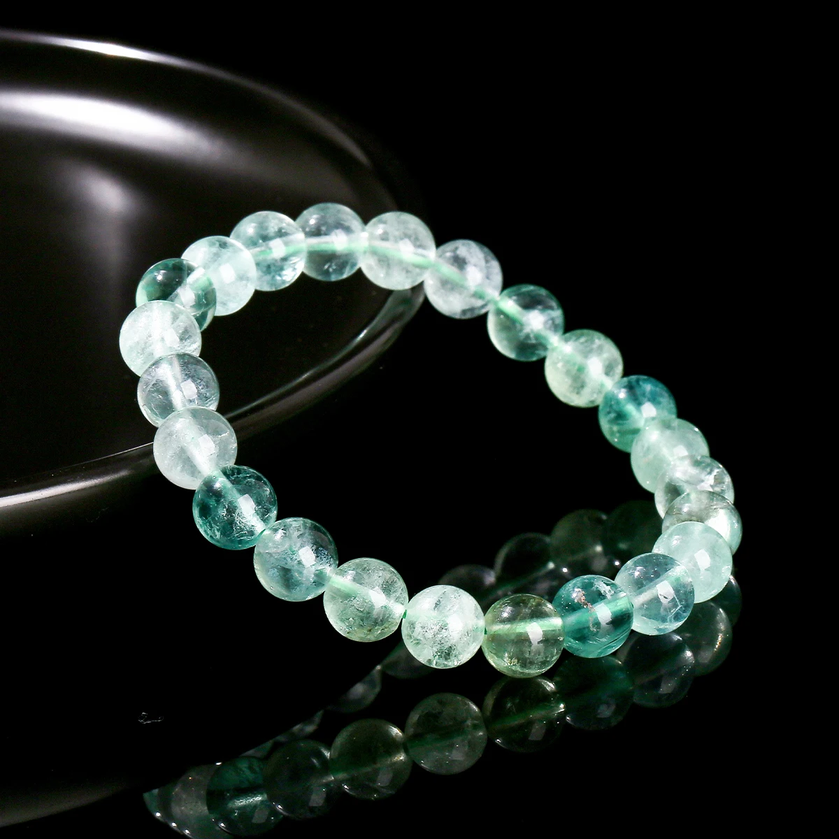 Natural Gemstone Green Fluorite Crystal Bead Bracelet for Women Men Fashion Jewelry Handmade Stretch Healing String Yoga Meditation Accessories