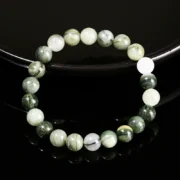 Natural Gemstone Green Jasper Round Bead Bracelet Women Men Trendy Single Circle Stretch Bracelet Yoga Balance Jewelry Gift