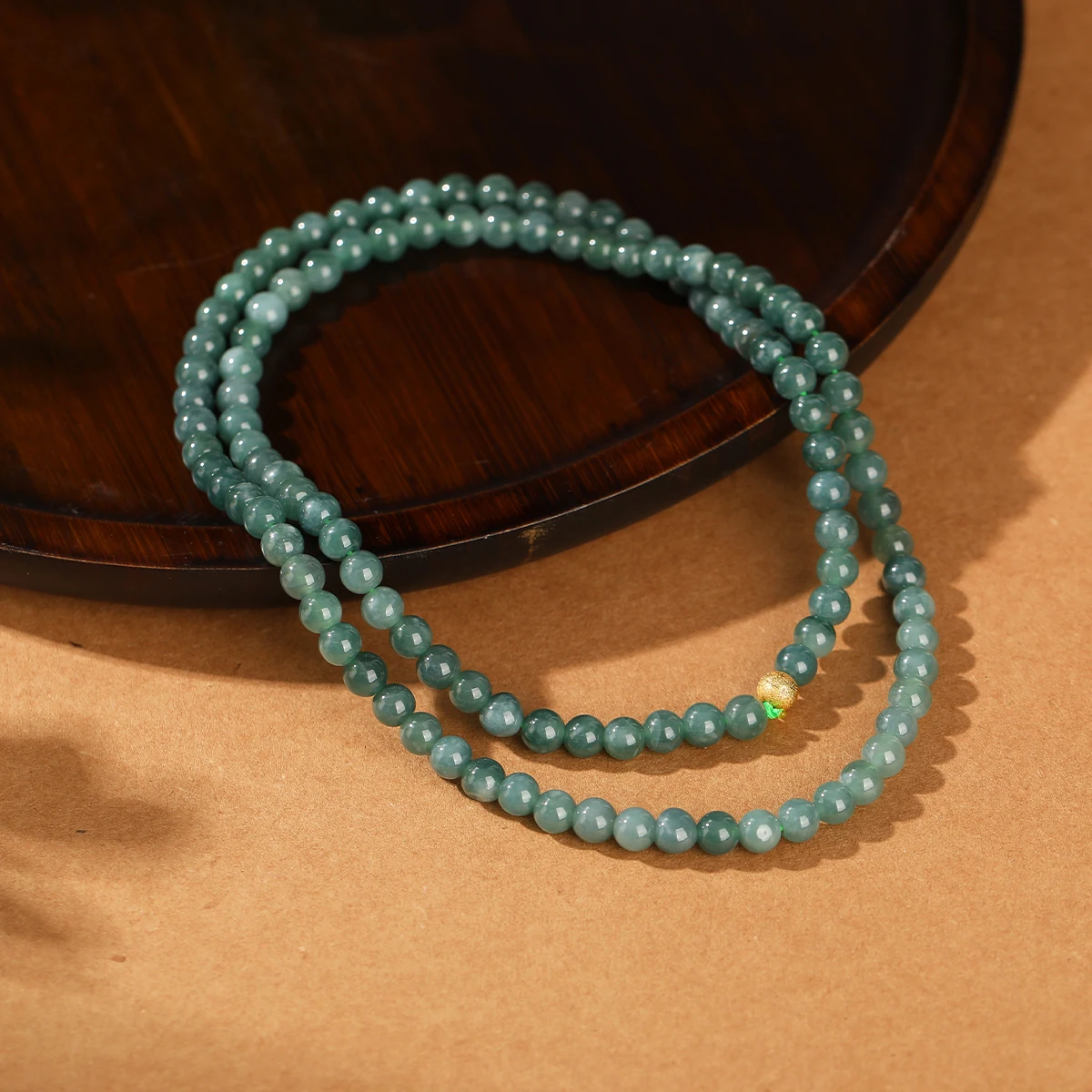 Natural Stone Guatemala Jadeite Buddha Bead Multi-Layer Bracelets Women Men Vintage All Match Yoga Meditation Elastic Necklaces - Image 3