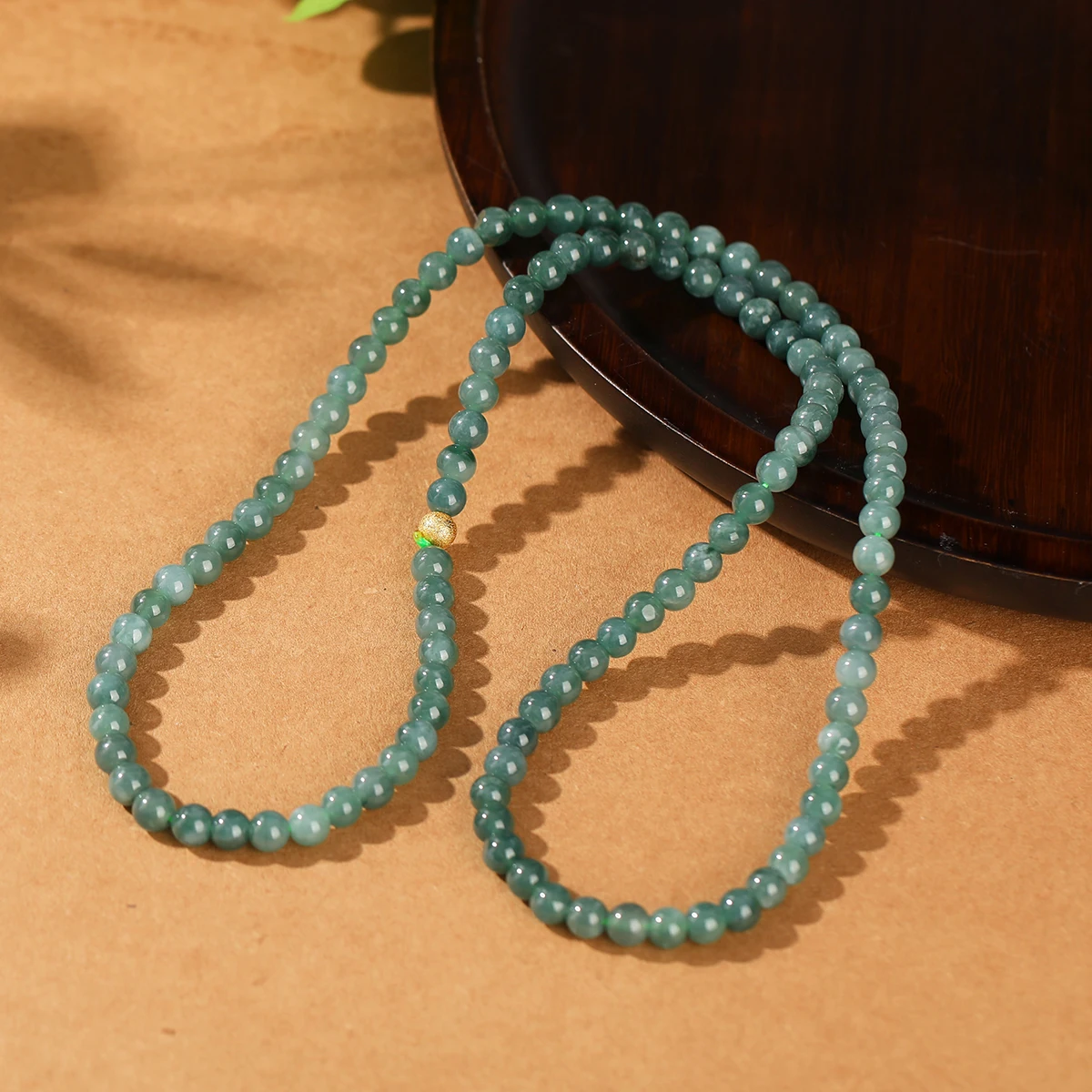 Natural Stone Guatemala Jadeite Buddha Bead Multi-Layer Bracelets Women Men Vintage All Match Yoga Meditation Elastic Necklaces - Image 5