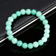Natural Stone Myanmar Jade Round Bead Strand Bracelet Women Single Circle Stretch Simple Bangles Yoga Meditation Jewelry Gift