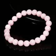 Natural Stone Pink Rose Quartz Crystal Beads Bracelet Women Reiki Healing Elastic Rope Jewelry Yoga Meditation Prayer Gifts