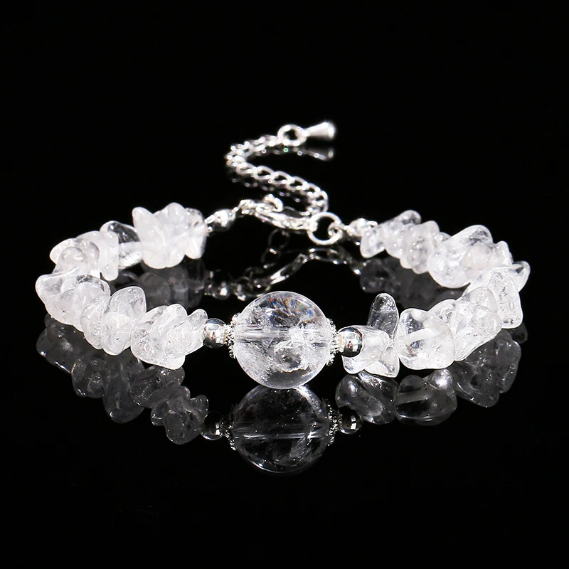 Natural Stone Strawberry Quartz Amethyst Gravel Chip Bead Lucky Chain Bracelet Women Reiki Healing Handmade Crystal Jewelry - Image 3