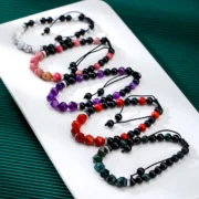 Vintage Natural Stone Bead Rope Braided Bracelet for Men Women Turquoise Agate Classic Retro Adjustable Yoga Healing Jewelry