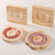 Wooden Handstring Bracelet Display Stand Tray DIY Design Craft Storage Beading Jewelry Making Organizer Supplies Accessory