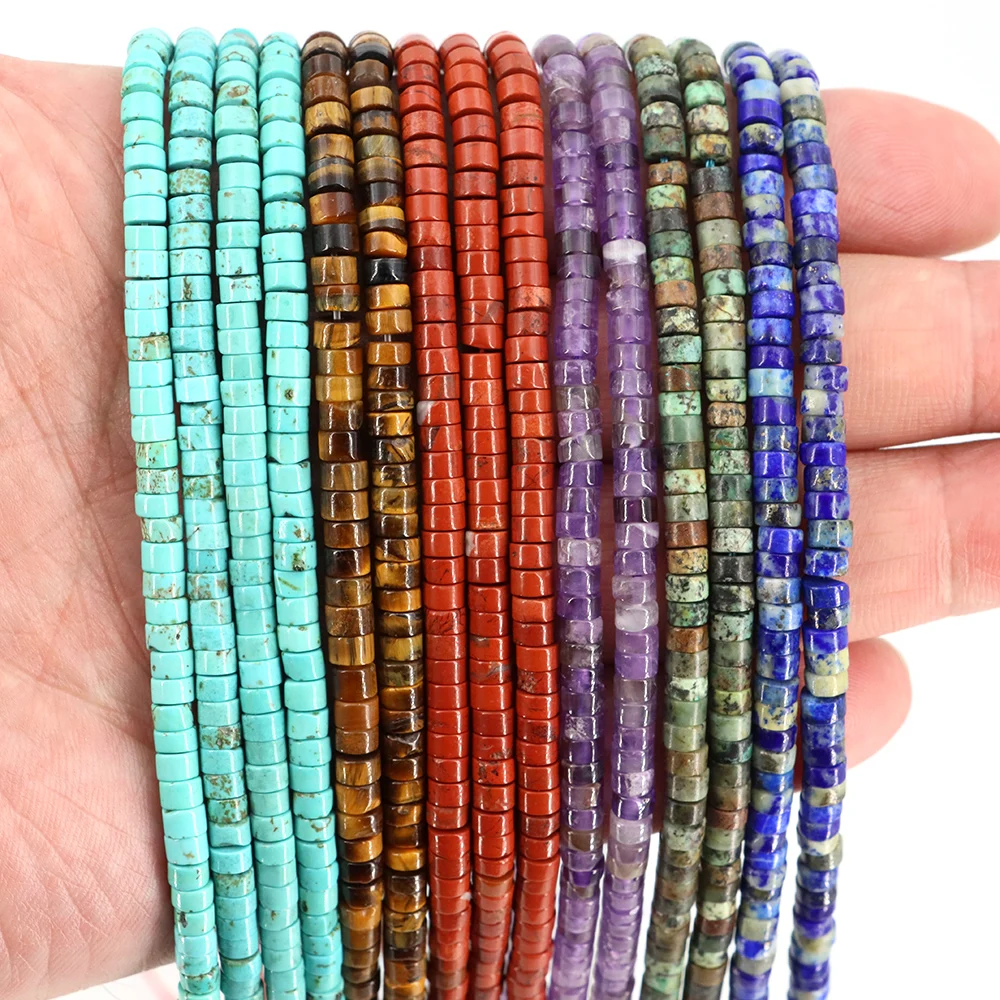 4x2mm Natural Stone Rondelle Beads Amethyst Flat Disc Round Crystal Bead Jewelry Making Charm Bracelet Necklace - Image 6