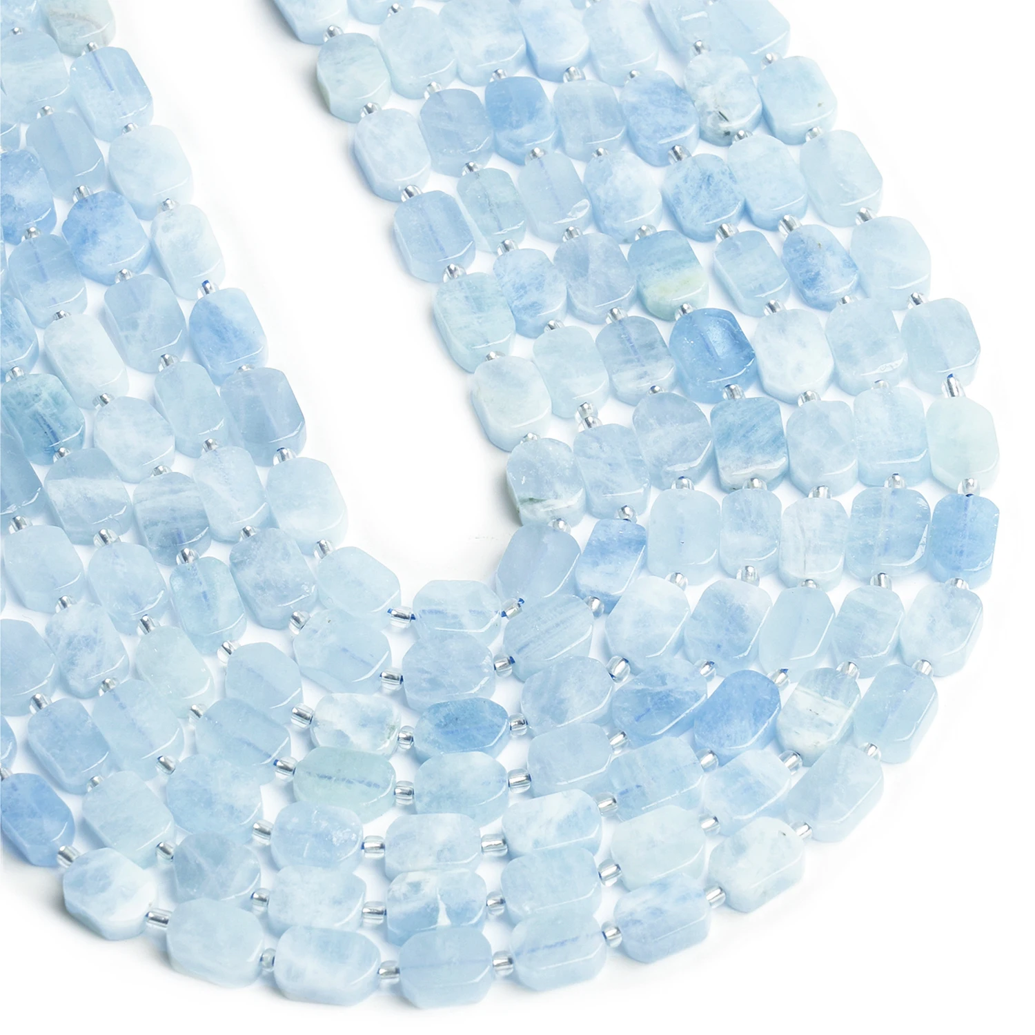 Natural Aquamarine Beads 8x12mm Rectangle Shape Beads for Jewelry Making Diy Bracelet Necklace Beading Accessories - Image 3