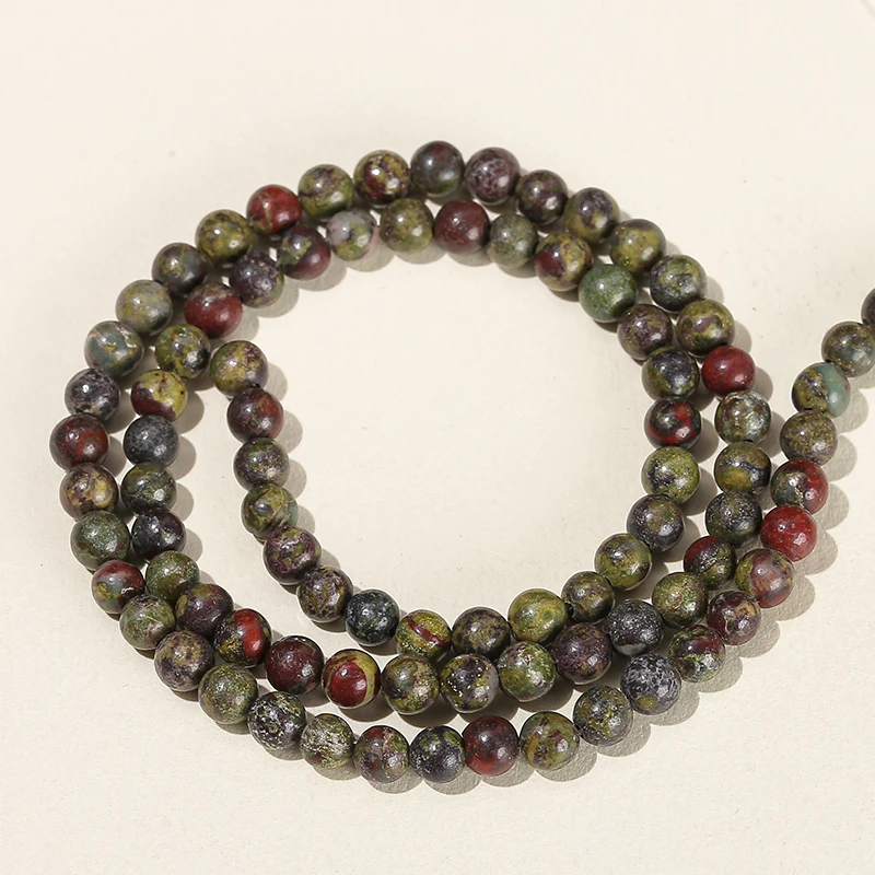Natural Dragon Bloodstone Bead Charm Round Loose Spacer Bead 4 6 8 10mm Pick Size For Jewelry Making Diy Necklace Bracelet - Image 6