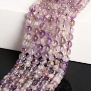 Natural Stone Astrist Amethyst Bead Round Loose Spacer Purple Crystal Bead For Jewerly Making Diy Necklace Bracelet Accessory