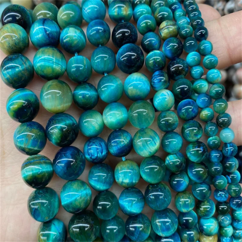 Natural Stone Beads Royal Blue Tiger Eye Round Loose Beads Diy Charm Bracelet Earrings for Jewelry Making 15" Strand 4/6/8/10/mm - Image 3