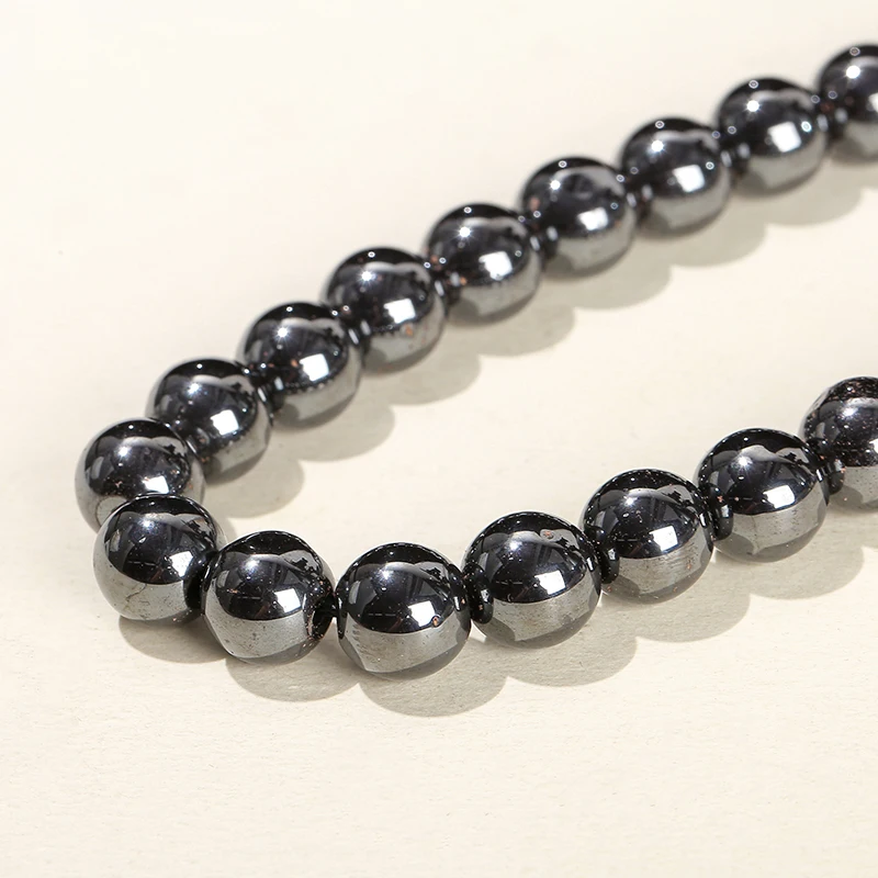 Natural Stone Black Hematite Round Loose Spacer Beads 6 8 10mm For Jewelry Making Diy Bracelet Necklace Accessory Findings - Image 4