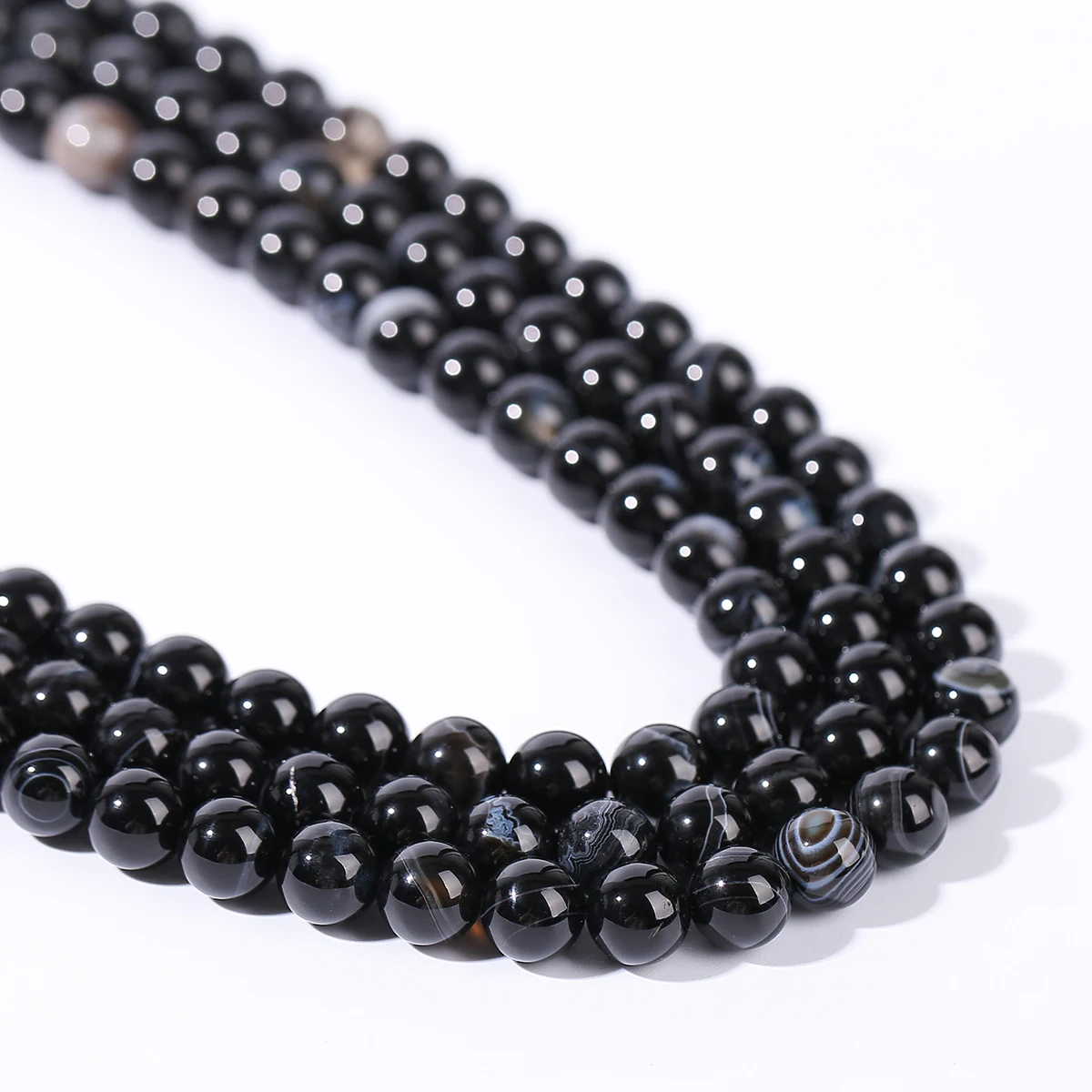 Natural Stone Black Striped Agate Bead Round Loose Spacer Beads 4 6 8 10mm for Jewelry Making DIY Bracelet Necklace Accessories - Image 2