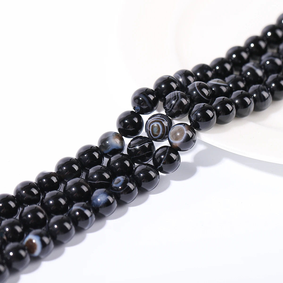 Natural Stone Black Striped Agate Bead Round Loose Spacer Beads 4 6 8 10mm for Jewelry Making DIY Bracelet Necklace Accessories - Image 3