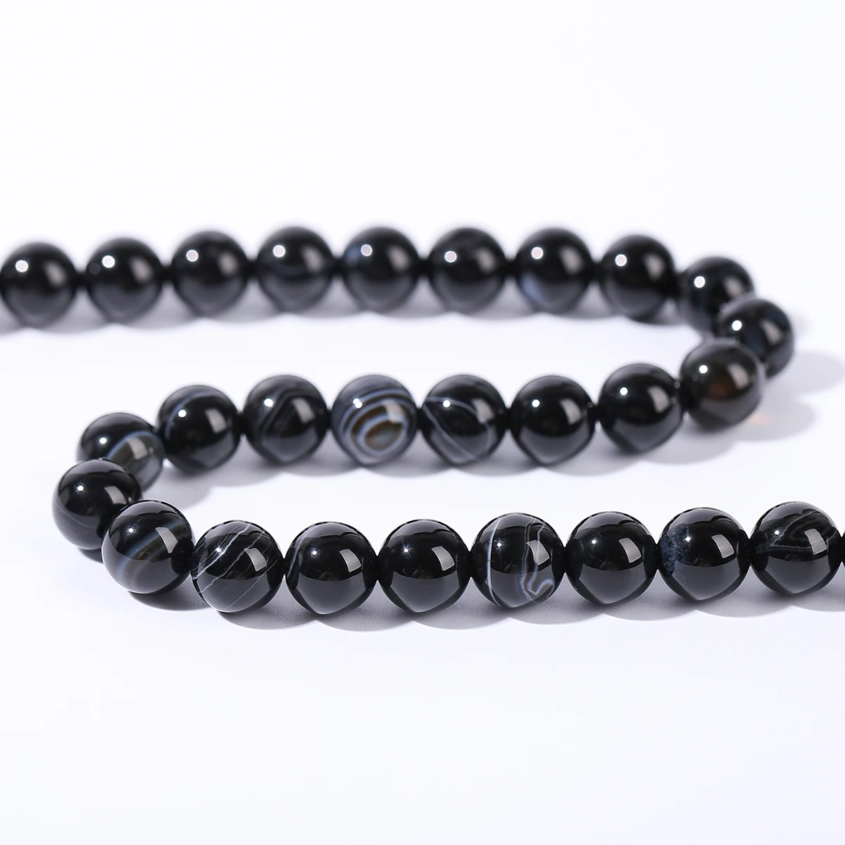 Natural Stone Black Striped Agate Bead Round Loose Spacer Beads 4 6 8 10mm for Jewelry Making DIY Bracelet Necklace Accessories - Image 4