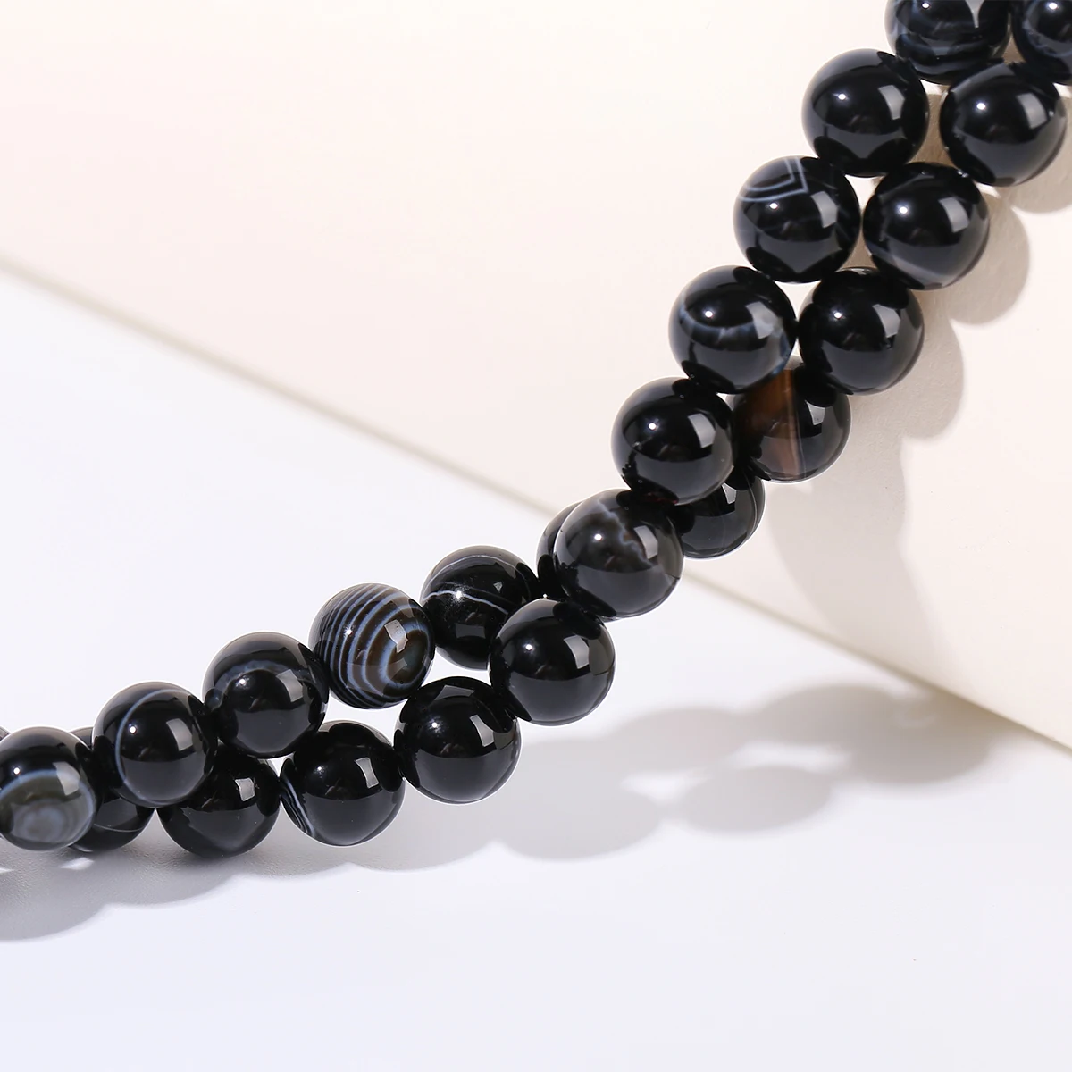 Natural Stone Black Striped Agate Bead Round Loose Spacer Beads 4 6 8 10mm for Jewelry Making DIY Bracelet Necklace Accessories - Image 5