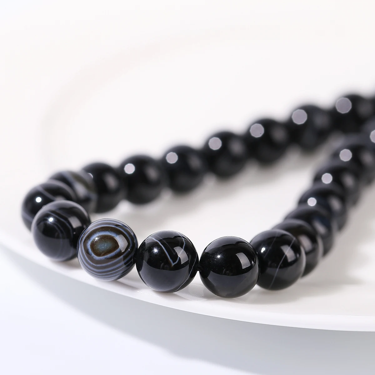 Natural Stone Black Striped Agate Bead Round Loose Spacer Beads 4 6 8 10mm for Jewelry Making DIY Bracelet Necklace Accessories - Image 6