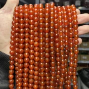 New 4/6/8/10MM Natural Red Agate Stone Beads DIY Bracelet Necklace For Jewelry Making Bracelets, Necklaces for Gifts for Friends