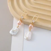 New Arrival 100% Natural Baroque Freshwater Pearl 14K Gold Filled Female Tassels Stud Earrings Jewelry Anti Allergy For Women