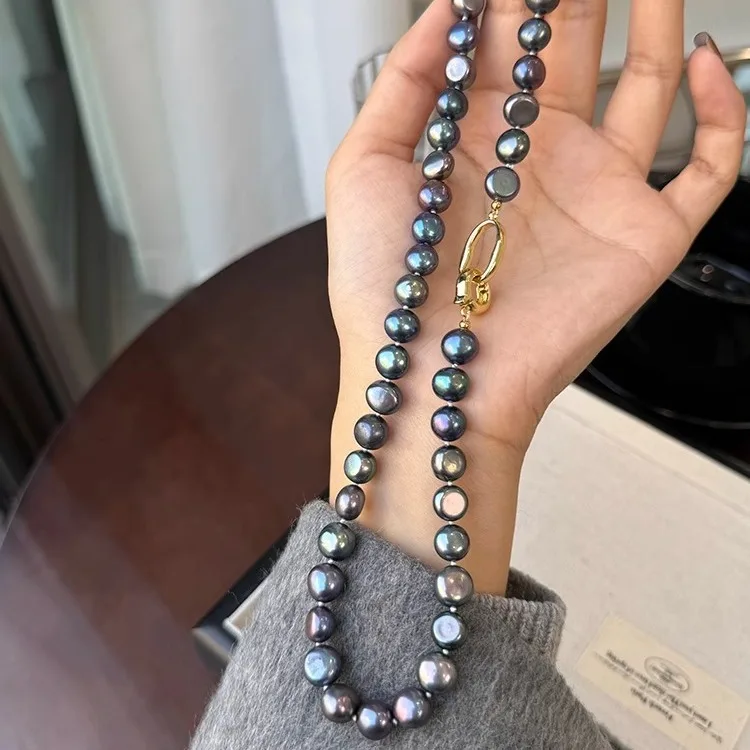 New Arrival Elegant Black Natural Freshwater Pearl 14K Gold Filled Female Beads Chain Necklace Jewelry For Women Birthday Gifts - Image 3