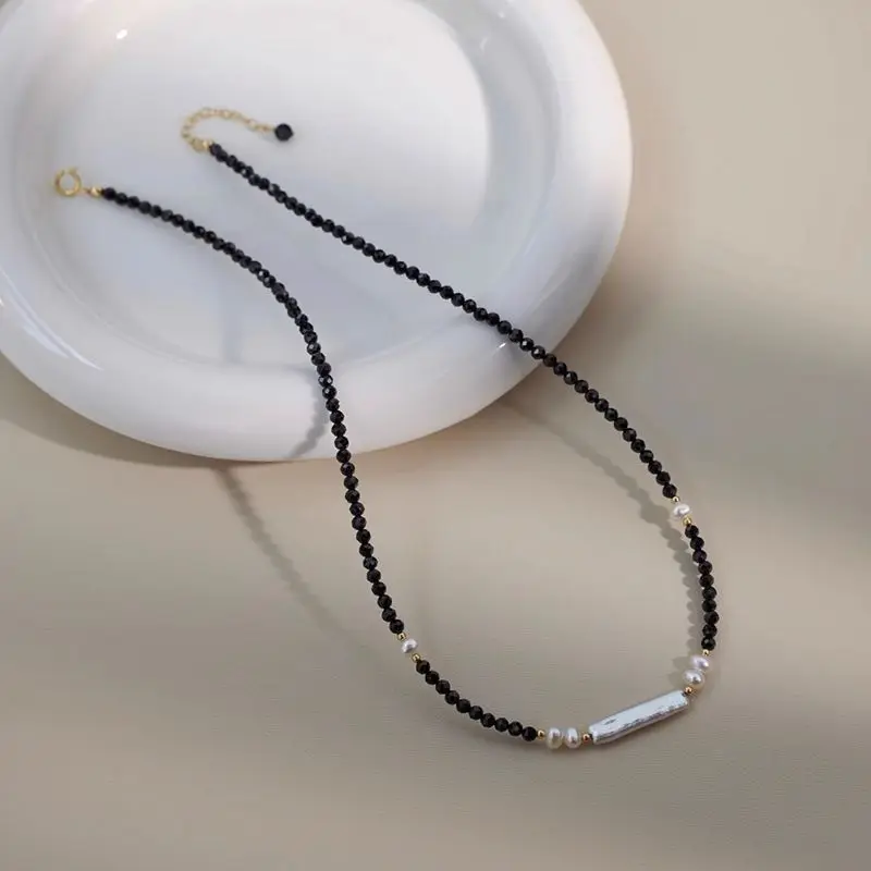 New Arrival Elegant Natural Baroque Freshwater Pearl & Black Crystal 14K Gold Filled Female Jewelry Set For Necklace Bracelet - Image 5