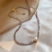 New Arrival Elegant Natural Freshwater Pearl & Crystal 14K Gold Filled Female Beads Chain Necklace Jewelry For Women Cheap Gifts