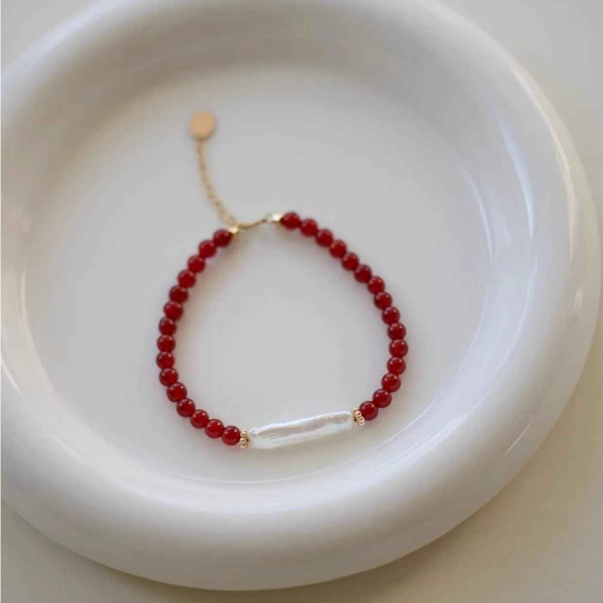 New Arrival Natural Freshwater Pearl & Red Agate 14K Gold Filled Female Jewelry Sets For Women Necklace Bracelet Birthday Gifts - Image 6