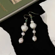 New Arrival Sweet Glass Flower 14K Gold Filled Natural Freshwater Pearl Ladies Tassels Drop Earrings Jewelry For Women Gifts