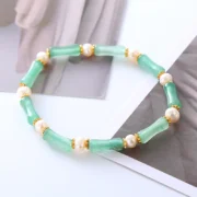 New Arrival Trendy Green Chalcedony Natural Freshwater Pearl 14K Gold Filled Ladies Bracelet Promotion Jewelry For Women Gifts
