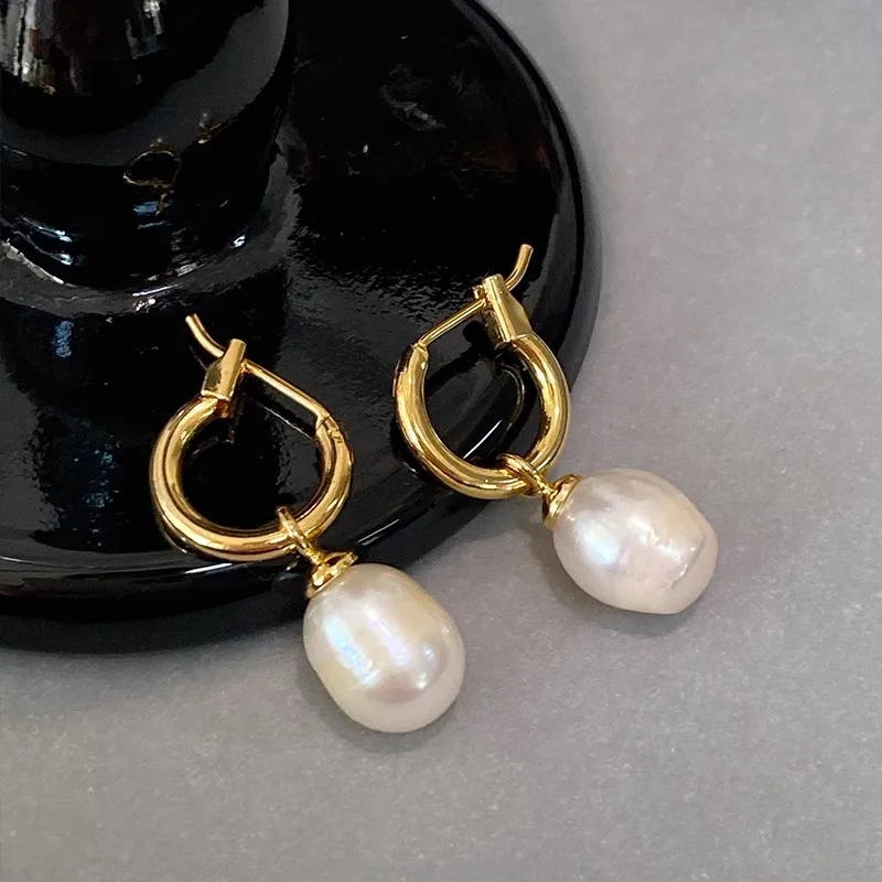 New Arrival Trendy Natural Baroque Freshwater Pearl 14K Gold Filled Female Drop Earrings Jewelry Anti Allergy 2025 New Year Gift