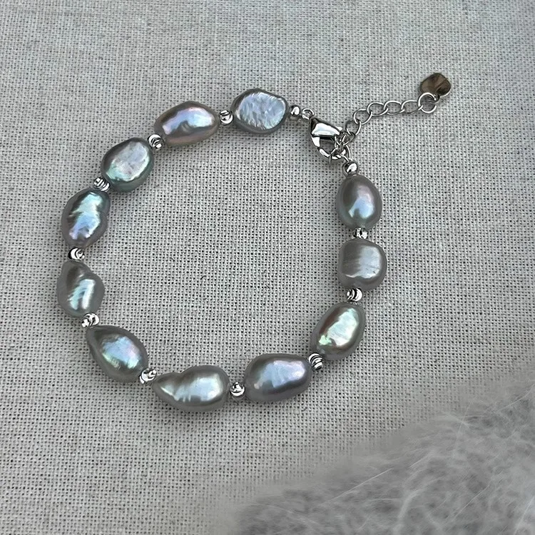 New Style Natural Baroque Freshwater Gray Pearl Female Jewelry Sets For Women Necklace Bracelet Wedding Gifts Never Fade