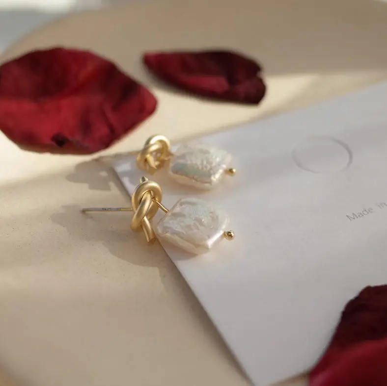 Personality Tie A Knot Pearl 925 Silver Needle Ladies Stud Earrings Promotion Jewelry For Women Birthday Gifts Anti Allergy - Image 3