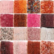 Pink Red Tiny Stone Beads 2mm 3mm 4mm Faceted Pink Opal Garnet Rubine Tourmaline Loose Spacer Beads Diy Bracelet Jewelry Making