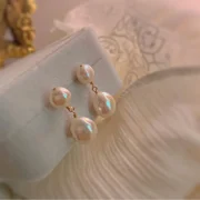 Simple Design Water Drop Natural Baroque Freshwater Pearl 925 Silver Needle Female Tassels Stud Earrings Wholesale Jewelry Gifts