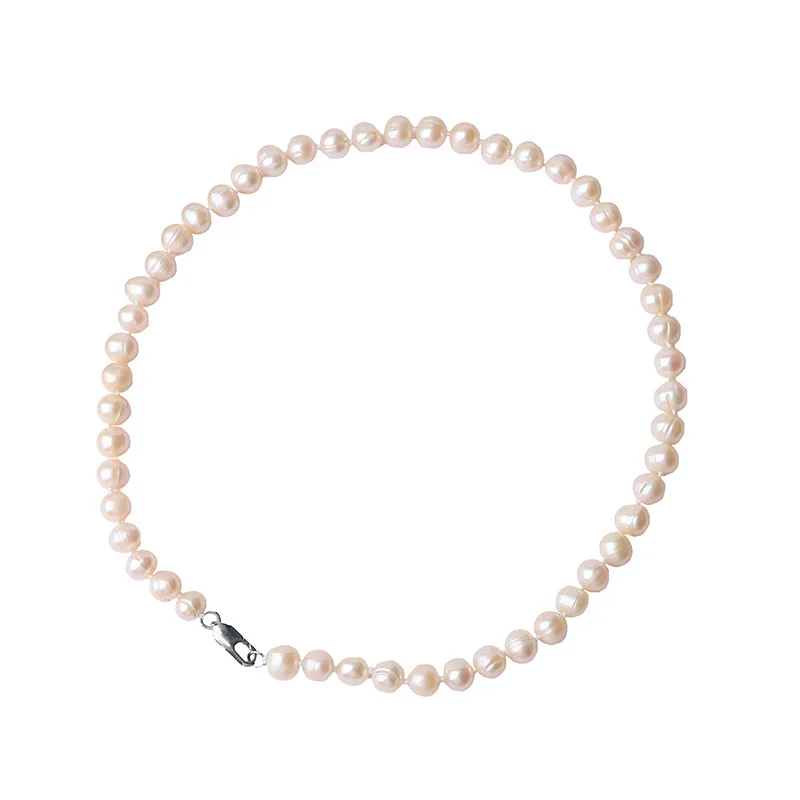 Three Colors 8-9mm Natural Freshwater Pearl Necklace without Nuclear 45cm Hand Knotted Promotional in Stock Wholes - Image 5