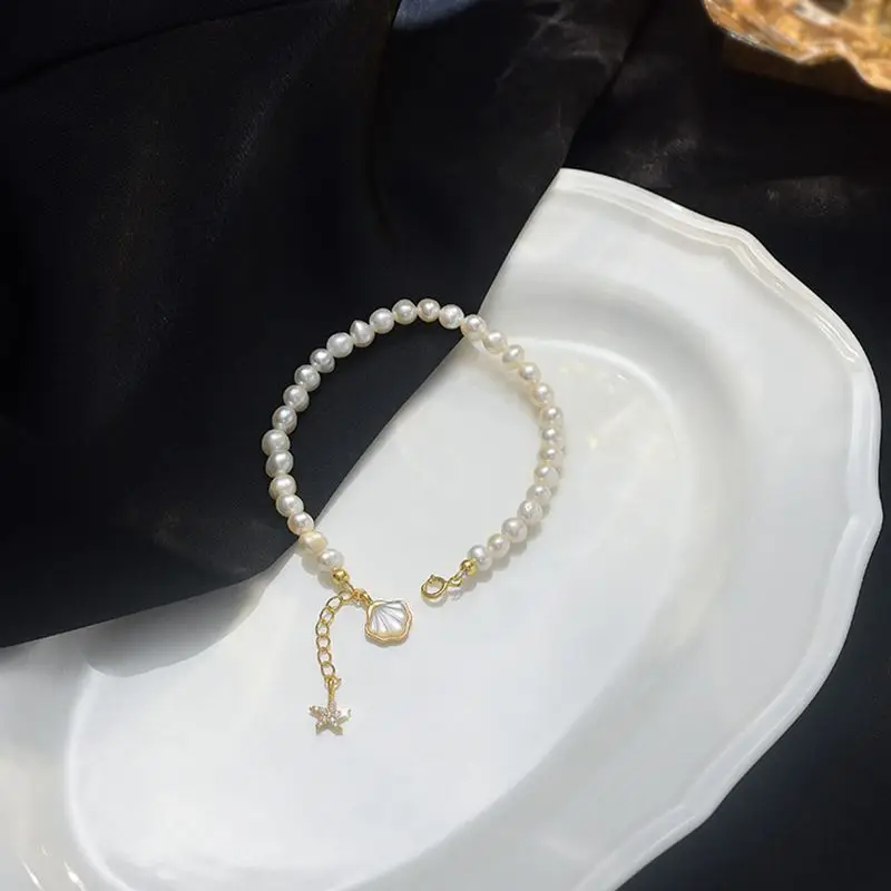 Trendy Shell & Star Design 100% Natural Freshwater Pearl 14K Gold Filled Ladies Bracelet Wholesale Jewelry For Women Gifts - Image 6