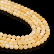 Wholesale 3A Natural Stone Yellow Jade Beads Round Loose Spacer Chalcedony for Jewelry Making DIY Bracelets Necklace Accessories