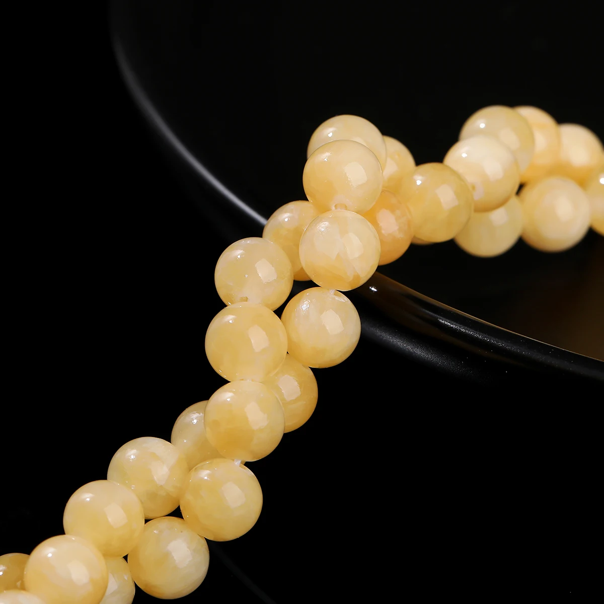 Wholesale 3A Natural Stone Yellow Jade Beads Round Loose Spacer Chalcedony for Jewelry Making DIY Bracelets Necklace Accessories - Image 4