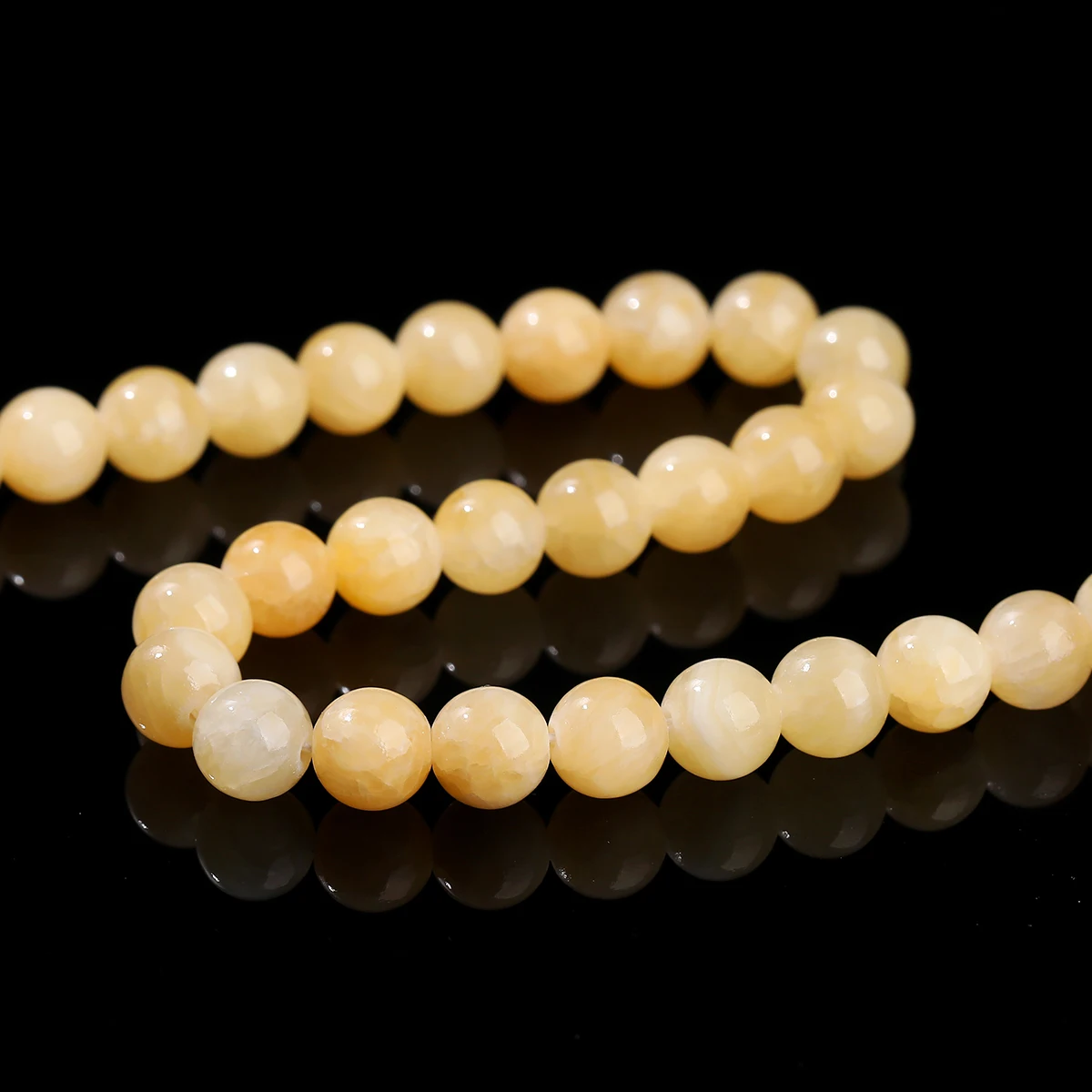 Wholesale 3A Natural Stone Yellow Jade Beads Round Loose Spacer Chalcedony for Jewelry Making DIY Bracelets Necklace Accessories - Image 5