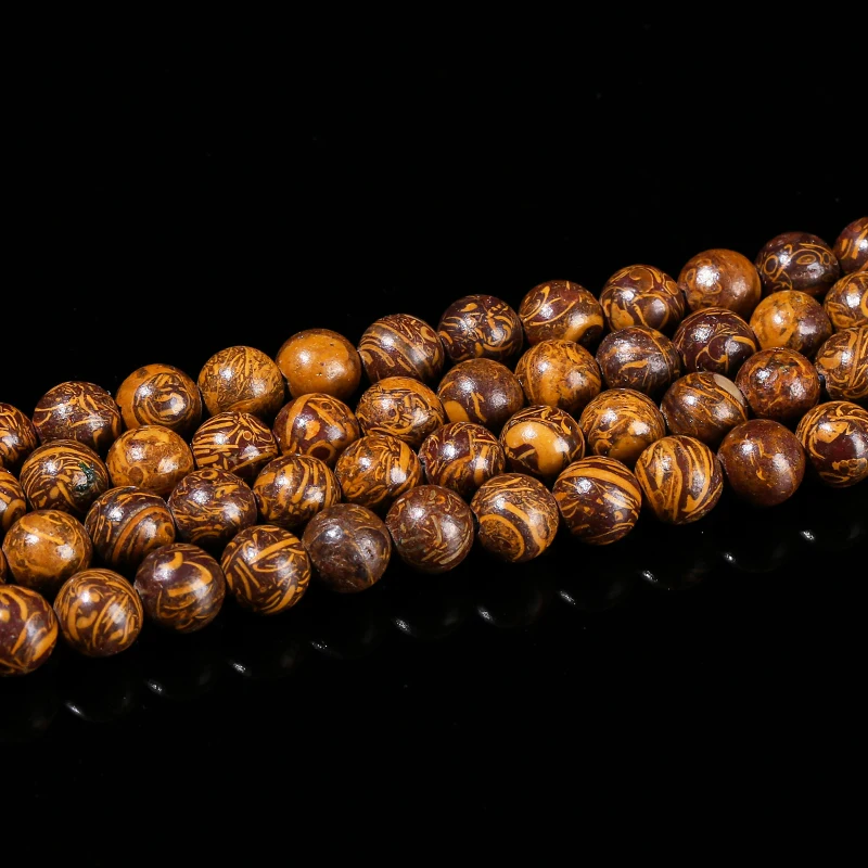 Wholesale Natural Elephant Skin Jaspers Bead Loose Spacer Round Bead For Jewelry Making DIY Handmade Necklace Bracelet Accessory - Image 2