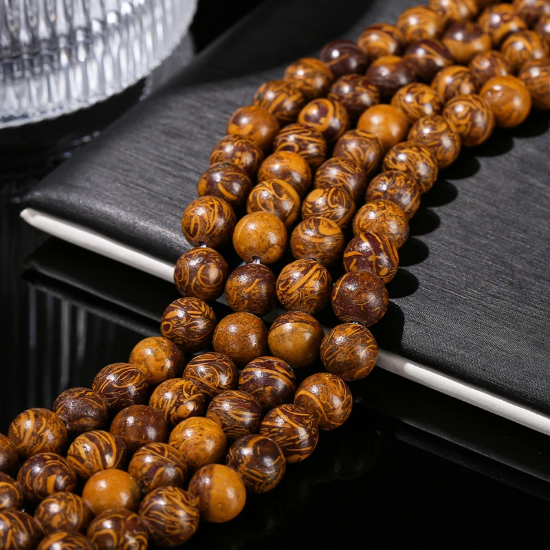 Wholesale Natural Elephant Skin Jaspers Bead Loose Spacer Round Bead For Jewelry Making DIY Handmade Necklace Bracelet Accessory - Image 3