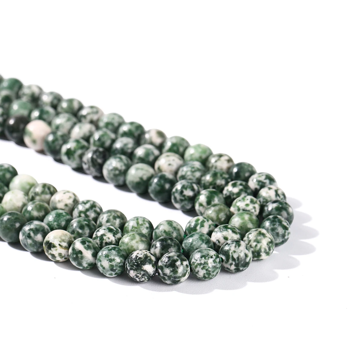 Wholesale Natural Green Dot Stone Beads Round Loose Spacer Bead 4 6 8 10 12mm for Jewelry Making DIY Necklace Bracelet Accessory - Image 6