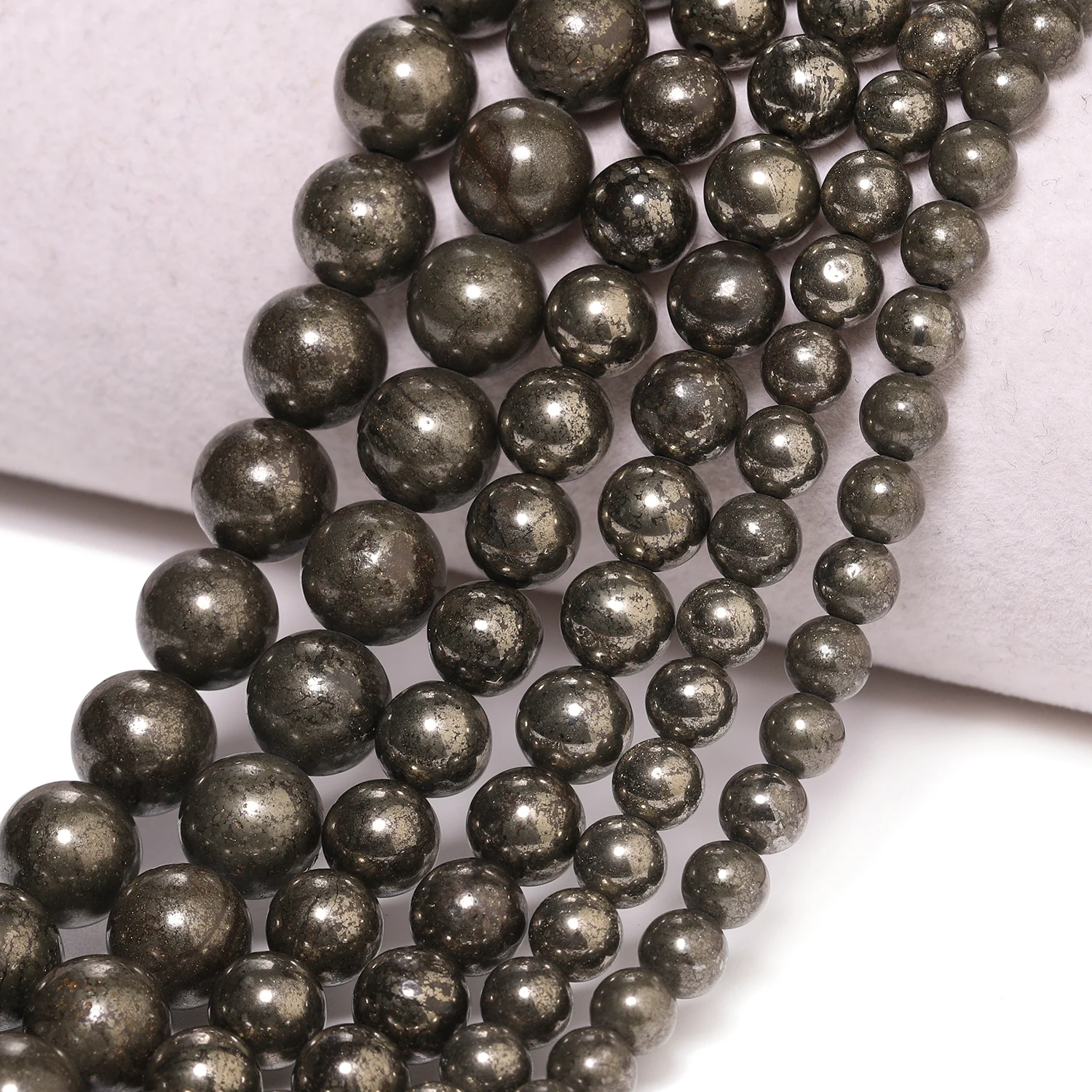 Wholesale Natural Pyrite Stone Beads 4 6 8mm Round Loose Spacer Beads for Jewelry Making Diy Bracelet Beading Accessories - Image 6