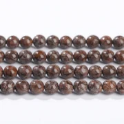 Wholesale Natural Stone Brown Snowflake Bead Round Loose Spacer Beads 15" for Jewelry Making DIY Bracelet Necklace Accessories