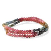 3-4mm Natural Mix Tourmaline Multilayer Bracelet Natural Stone Bead Quartz Bracelet Women Men Fashion Semi-precious Jewelry